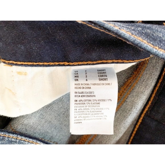 American Eagle Outfitters Destroyed Blue Jegging Jeans Size 2 - Picture 6 of 8